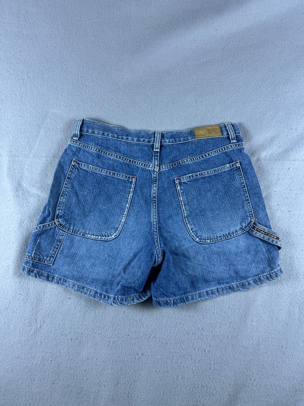 Vintage Tommy Hilfiger Denim Shorts Womens 6 Blue Carpenter Workwear Jean Jorts